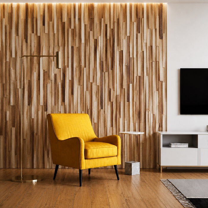 Panoul relief din lemn natural RIPPLE-001 - 0