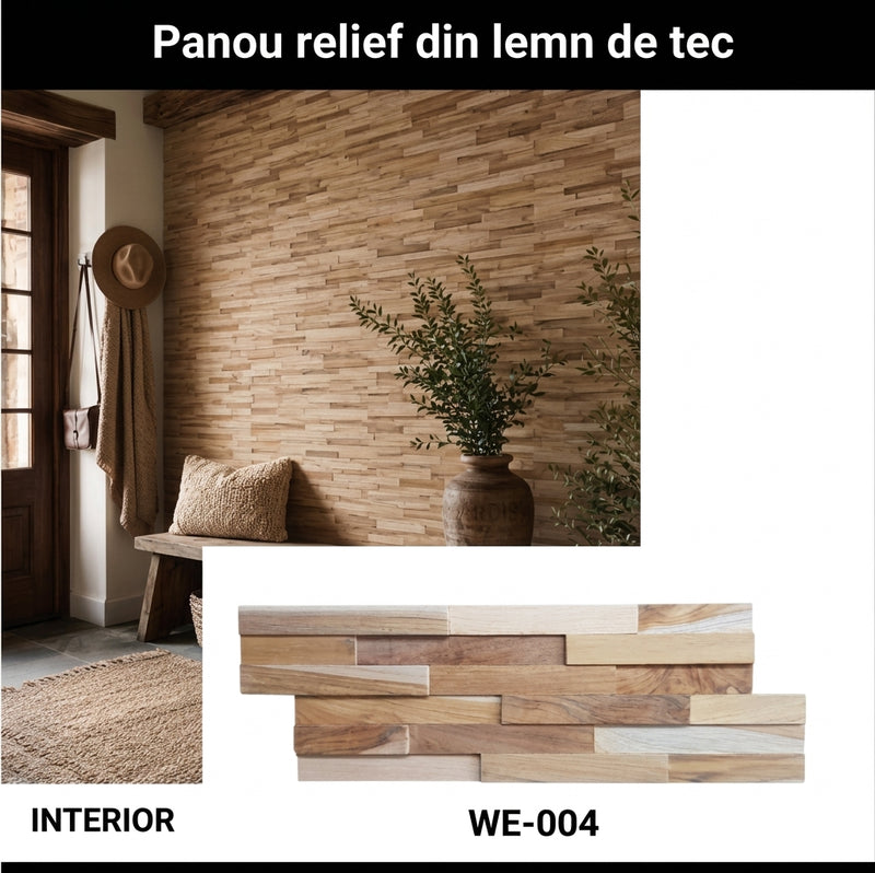 Panoul relief din lemn natural WAVE-004