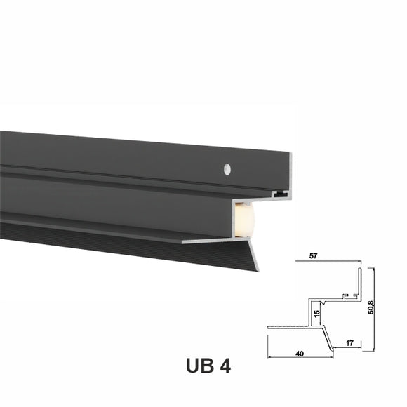 AlmuroUB4- Profil Shadow Gap LED Negru, tip scafa ascunsa