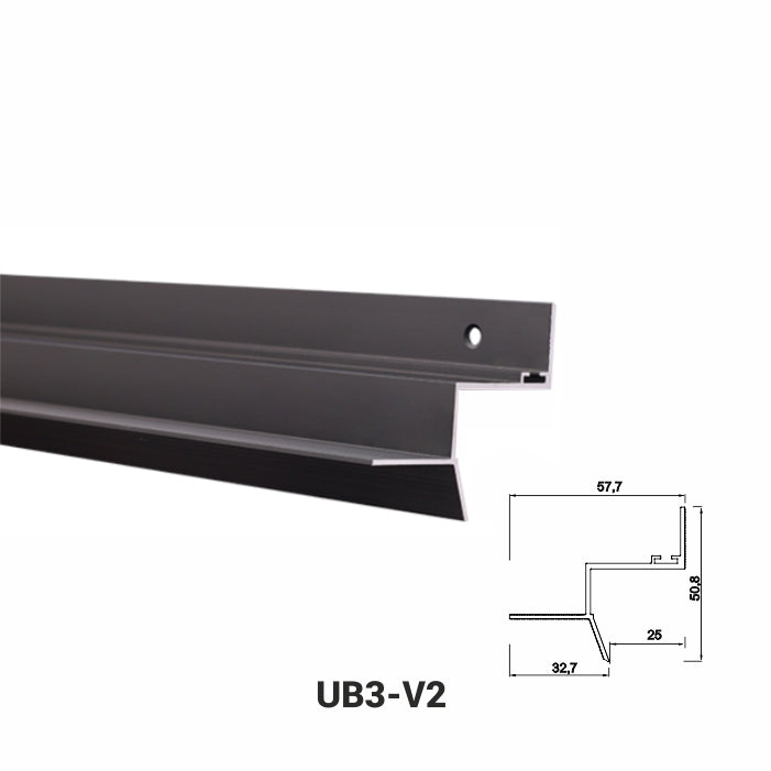 AlmuroUB3V2- Profil Shadow Gap Negru, tip scafa ascunsa - 0