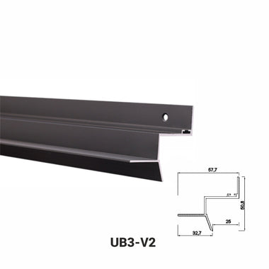 AlmuroUB3V2- Profil Shadow Gap Negru, tip scafa ascunsa - 0