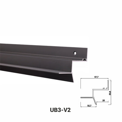 AlmuroUB3V2- Profil Shadow Gap Negru, tip scafa ascunsa - 0