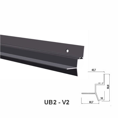 AlmuroUB2- Profil Shadow Gap Negru, tip scafa ascunsa - 0