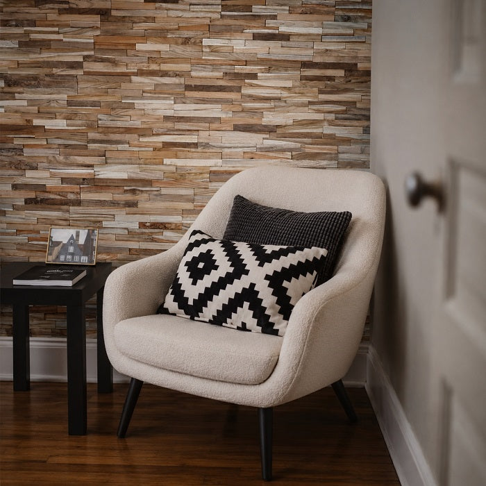 Panoul relief din lemn natural WAVE-004 - 0