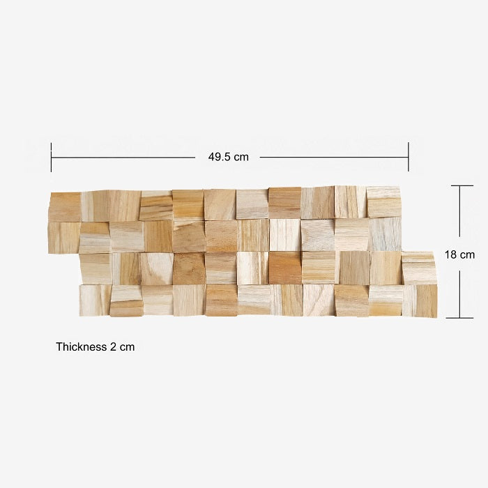 Panou releif din lemn natural CUBES-008