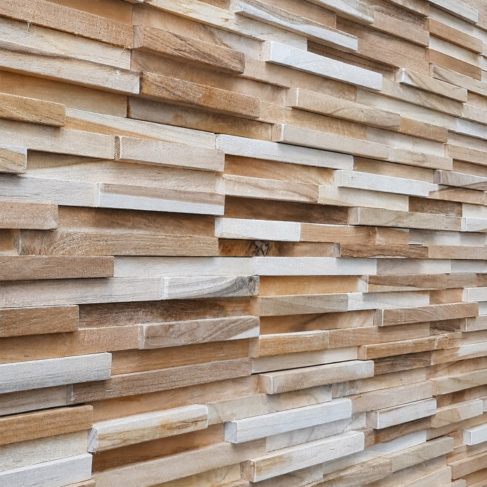 Panoul relief din lemn natural RIPPLE-001