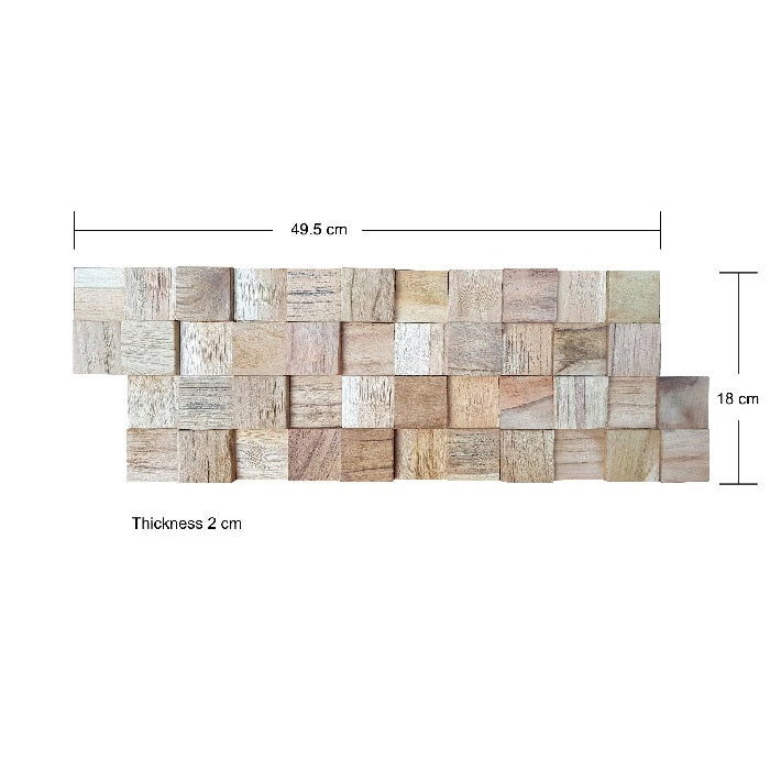 Panou relief din lemn natural CUBES-004
