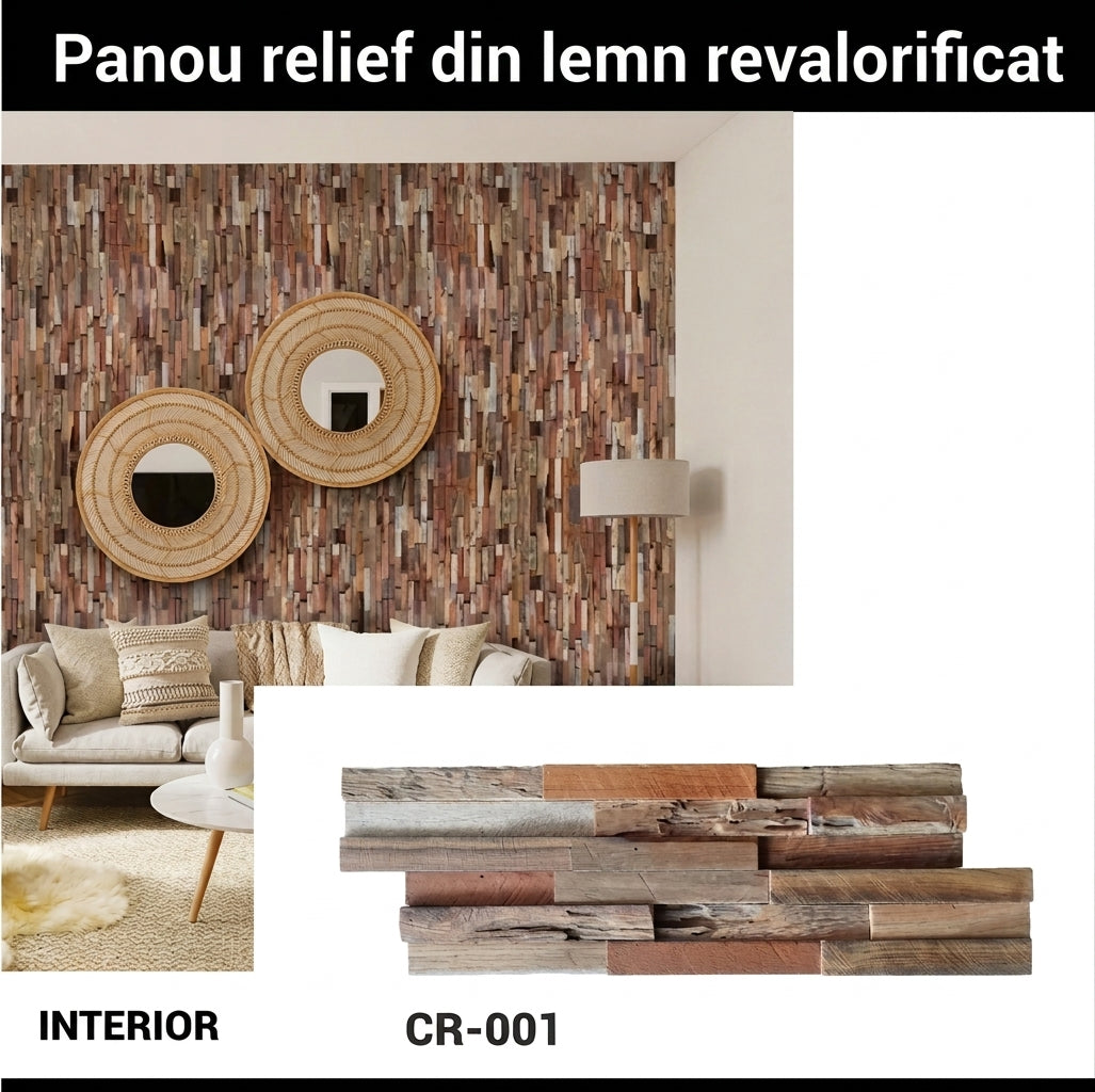 Panou relief din lemn natural CORAL-001