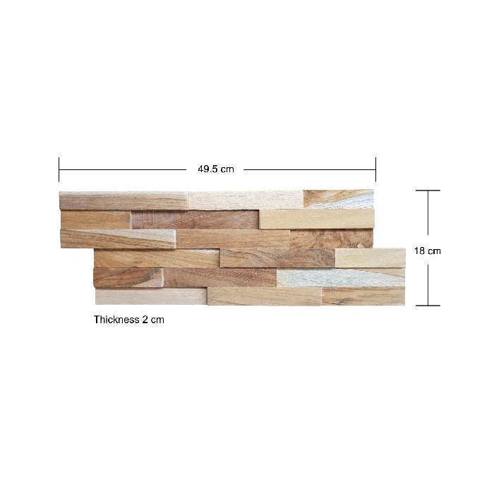 Panoul relief din lemn natural WAVE-004